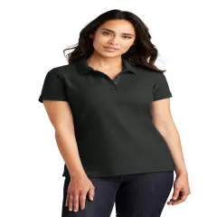 Port Authority&reg; Ladies Core Classic Short Sleeve Pique Polo T-shirt Deep black