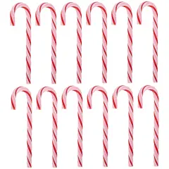 Northlight Peppermint Candy Cane Christmas Ornaments - 7" - Red and White - 12 ct