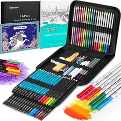 73 Art Supplies for Adults Kids, Art Kit Drawing Supplies Sketching Pencils Coloring Set with Sketchbook, Coloring Book, Charcoal Metallic Graphite for Shading Blending, Gifts for Teen Girls