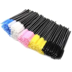 Kitcheniva 50-Pcs Disposable Eyelash And Eyebrow Brush Black