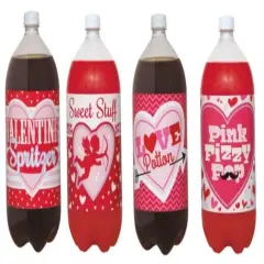 Valentines 2 Liter Bottle Labels, 4ct