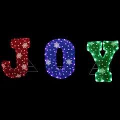 Northlight 14" LED Lighted Traditional Colored 'Joy' Outdoor Christmas Decoration Red