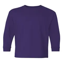 Gildan&reg; Heavy Cotton Youth Long Sleeve Crew-Neck T-Shirt Purple