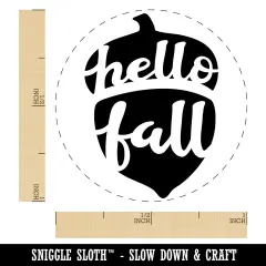 Hello Fall Acorn Self-Inking Rubber Stamp Ink Stamper for Stamping Crafting Planners Purple