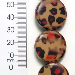 6 Packs of Animal Print Button Fashion Bead 8 Inch Strand