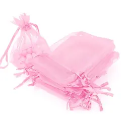 Kitcheniva 5"x7" Organza Gift Candy Sheer Bags DIY Pouches 100 Pcs Pink
