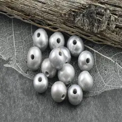 9mm Gray Peacock Large Hole Fresh Water Potatoe Pearls (8" Strand)