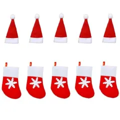 Kitcheniva Santa Hats Christmas Cutlery Holders Table Decoration 10 Pcs