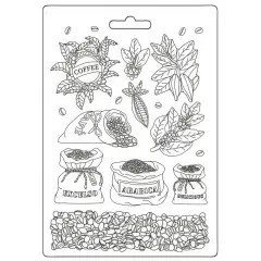 Stamperia Soft Maxi Mould A5-Coffee And Chocolate Coffee