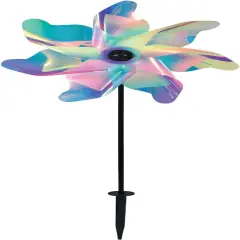 12-inch Striped Iridescent Pinwheel Spinner