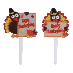 Happy Thanksgiving Turkeys DecoPics&reg; Cupcake Decoration, 12ct