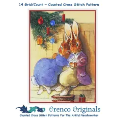 Bunny Hug at Christmas Beatrix Potter Counted Cross Stitch Pattern