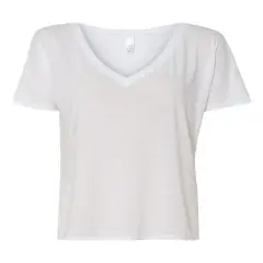 BELLA + CANVAS&reg; Women&rsquo;s Slouchy V-Neck Short Sleeve T-Shirt White
