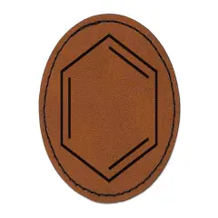 Benzene Ring for Organic Chemistry Science Round Iron-On Engraved Faux Leather Patch Applique - 2.5" Brown