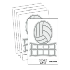 Volleyball and Net Waterproof Vinyl Phone Tablet Laptop Water Bottle Sticker Set - 5 Pack