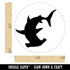 Hammerhead Shark Silhouette Self-Inking Rubber Stamp Ink Stamper for Stamping Crafting Planners UV