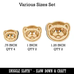 Cute Ferret Face Wood Buttons for Sewing Knitting Crochet DIY Craft