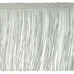 10 Yards of 12" Glitter Chainette Fringe Trim | 10 yard cut Metallic Silver