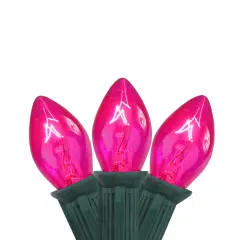 Northlight C7 Christmas String Lights - Pink - 24' Green Wire - 25ct