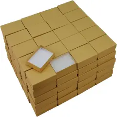 3" x 2" x 1" Kraft Paper Cotton Filled Jewelry Gift Box #32 (Case of 100)