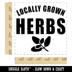 Locally Grown Herbs Gardening Self-Inking Rubber Stamp Ink Stamper Black