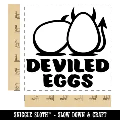 Deviled Eggs Funny Pun Self-Inking Rubber Stamp Ink Stamper Black
