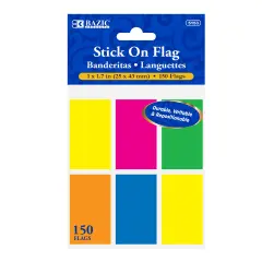 BAZIC Flags Neon Color 1" X 1.7" 25 Ct. (6/Pack)