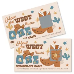 Big Dot of Happiness My First Rodeo - Little Cowboy 1st Birthday Party Game Scratch Off Cards - 22 Count