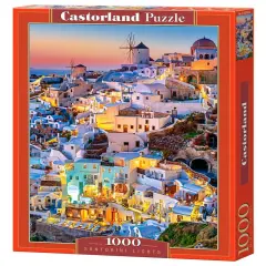 1000 Piece Jigsaw Puzzle, Santorini Lights, Puzzle of Greece, Island Paradise Puzzle, Adult Puzzle, Castorland C-103522-2