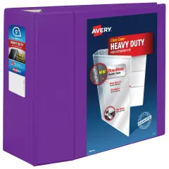 Avery Heavy-Duty View 3 Ring Binder, 5" One Touch EZD Rings, 2.3/4.8" Spine, 1 Purple Binder (79816)