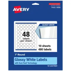 Avery Round Labels with Sure Feed, 1" Diameter