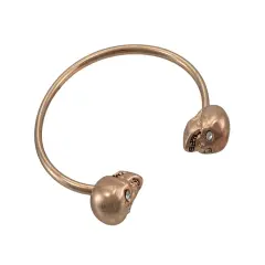 Rose Gold Finish 3D Skull Torc Bracelet Cuff