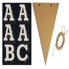 COSCO Sign Banner DIY with Chipboard Pennant Flags, Stickers and Twine Rope, 8' Length