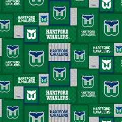 Sykel Enterprises NHL Team Fleece Blanket Fabric-Hartford Whalers Patch Design Fleece Fabric