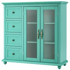 Buffet Sideboard Table Kitchen Storage Cabinet with Drawers and Doors Green