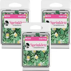 Buttons Galore Sprinkletz DIY Craft Embellishment Polymer Clay Pieces For Slime & Crafts 36 Grams - 3 Packs of Irish Pub