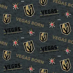 Sykel Enterprises NHL Team Fleece Blanket Fabric-Las Vegas Golden Knights Vegas Born Fleece Fabric