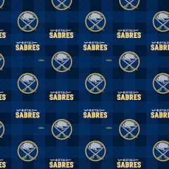 Sykel Enterprises NHL Team Fleece Blanket Fabric-Buffalo Sabers Buffalo Plaid Fleece Fabric