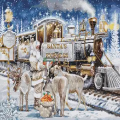Santa's Express White BU5038L Counted Cross-Stitch Kit