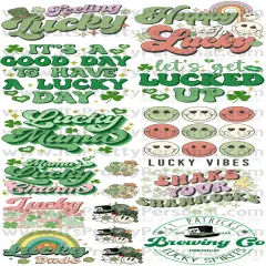 DESIGN #11- St. Patrick DTF Gang Sheet 22"x48" (Fabric Transfers)