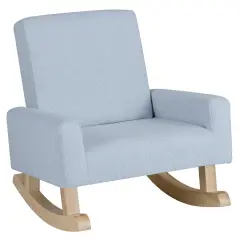 Kids Rocking Chair with Solid Wood Legs and Padded Seat Blue