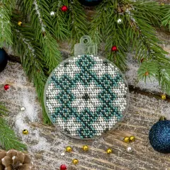 Bead embroidery kit on a plastic base