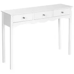 Hall table Side Table w/ 3 Drawers White