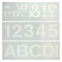 Creative Start Durable and Reusable Plastic Stencil Kit, Helvetica Font,3-inch Characters and Numbers