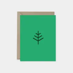 Minimalist Holiday Line Art Card, Modern