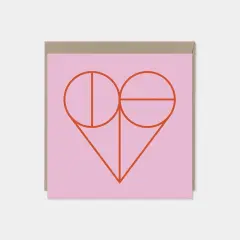 Geo Wire Outline Valentine's Day Card,