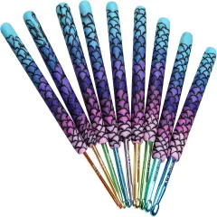 Warm Crochet Hooks for Grandmother, Art Aluminum Soft Grip Crochet Needles for Crocheting, Knitting Hook for Crochet Yarn Craft - Premium Knitting & Crochet Supplies Purple Mermaid