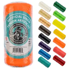 Gudebrod 70lb. 5-Ply Artificial Sinew Thread, 150yd. | Made in USA Neon Orange