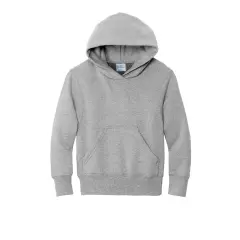 Port & Company&reg; Youth Core Fleece Pullover Hooded Sweatshirt Ash