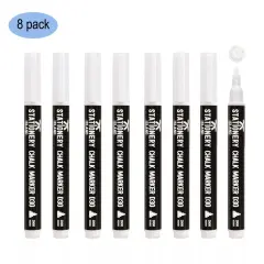 8 Pack Liquid Chalk Pens White Markers for Blackboards Dry Erase Chalk Marker